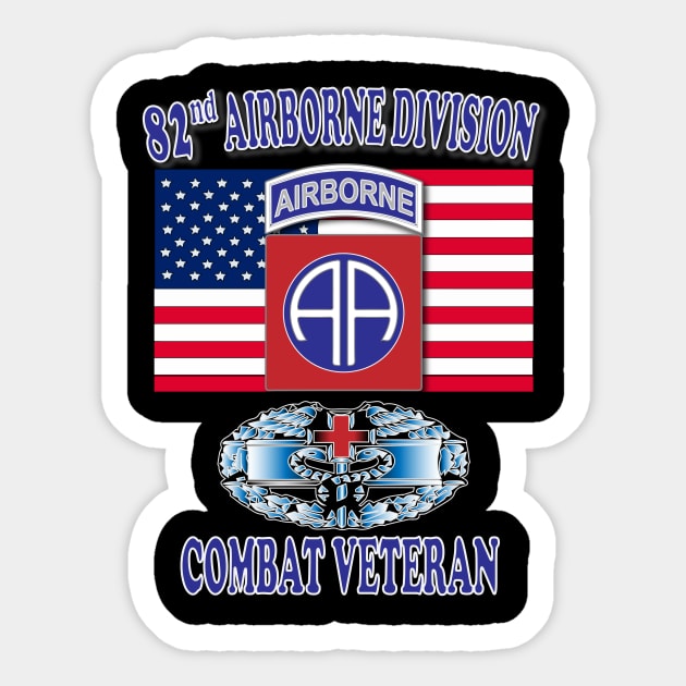 82nd Airborne Combat Medic- Veteran Sticker by Relaxed Lifestyle Products